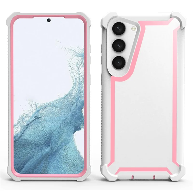 Galaxy S23 Plus Mobilskal TPU + PC Shockproof - Vit / Rosa (Vit/Rosa) | 2353 | AlltMobil