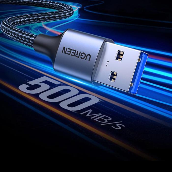 Ugreen - Ugreen USB-A (Male) Till USB-A (Female) Kabel 0.5m - Grå