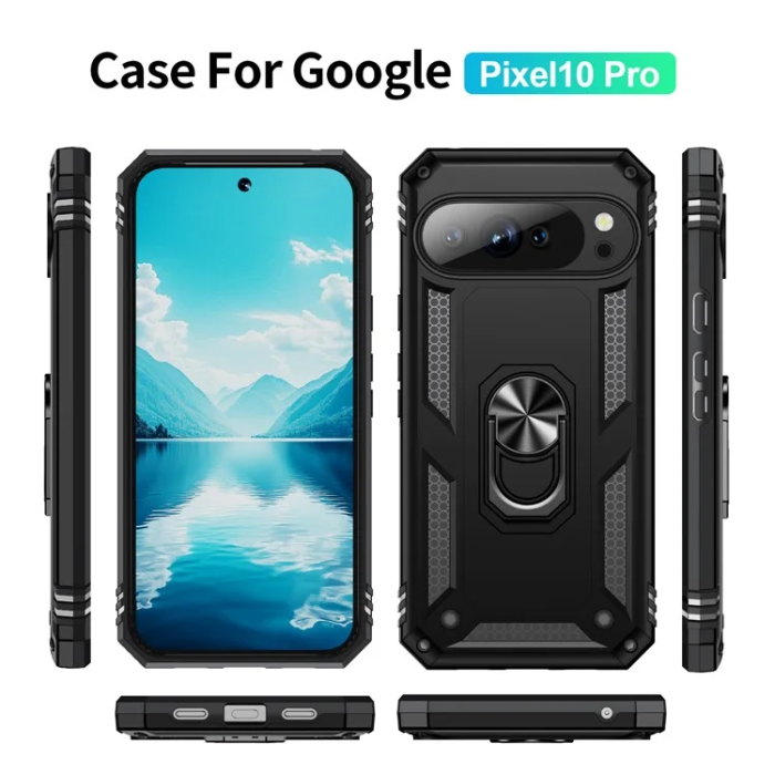 A-One Brand - Google Pixel 10/10 Pro Mobilskal Kickstativ - Svart