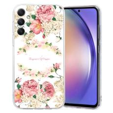 OEM - Samsung Galaxy A55 5G Skal M&ouml;nstertryck TPU Transparent Kant - Rosa