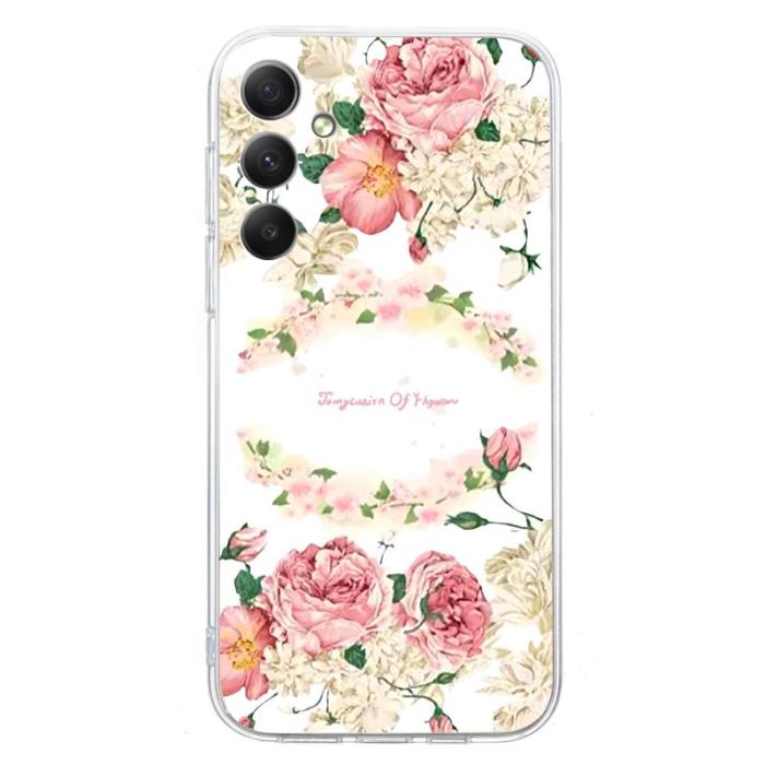 OEM - Samsung Galaxy A55 5G Skal Mönstertryck TPU Transparent Kant - Rosa