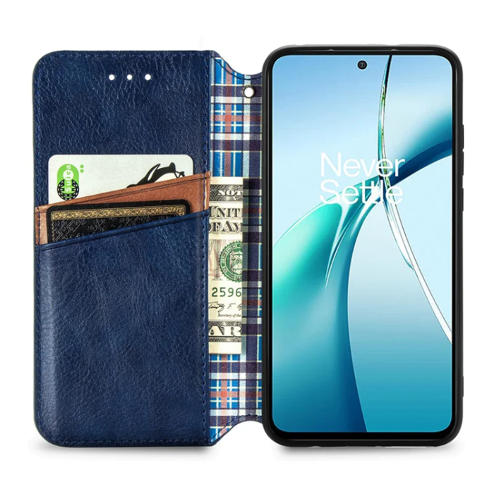 A-One Brand - Xiaomi 15 Ultra Plånboksfodral Rhombus Imprint Läder - Blå