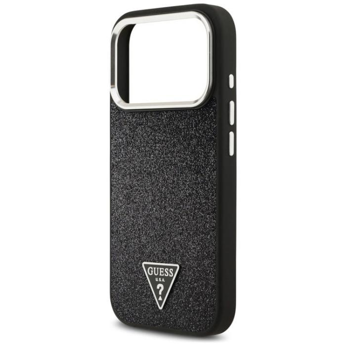 Guess - Guess iPhone 17 Pro Mobilskal MagSafe Glitter Triangle Logo - Svart