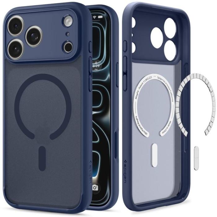 Spigen - Spigen Mobilskal För iPhone 18 Pro/17 Pro Magsafe Ultra Hybrid - Frost Djupblå