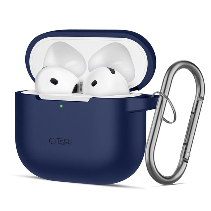 Tech-Protect - Tech-Protect Airpods 4 Skal Silikon Hook - Marinblå
