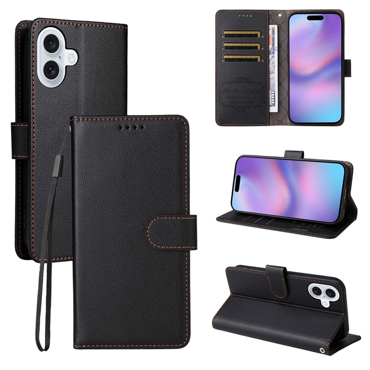 iPhone 17 Plånboksfodral RFID Blocking med Handledsrem - Svart | 2353 | AlltMobil