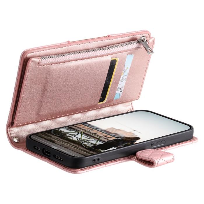 OEM - Mobilskal till Samsung Galaxy S26/S26 Pro Dragkedja Konstläder Roséguld