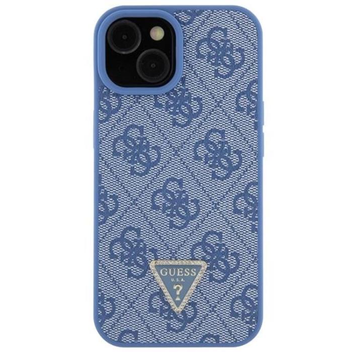 Guess - Guess iPhone 15 Mobilskal Crossbody Metall Logo - Blå