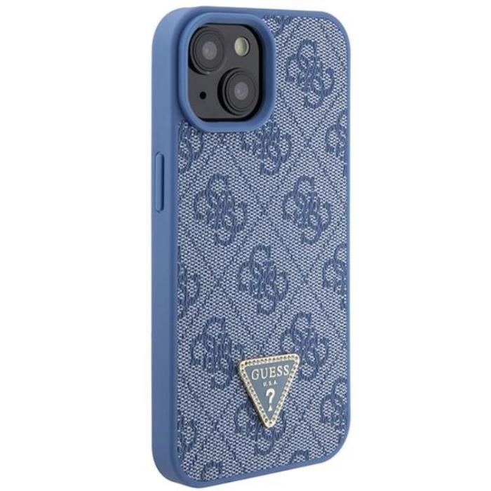 Guess - Guess iPhone 15 Mobilskal Crossbody Metall Logo - Blå