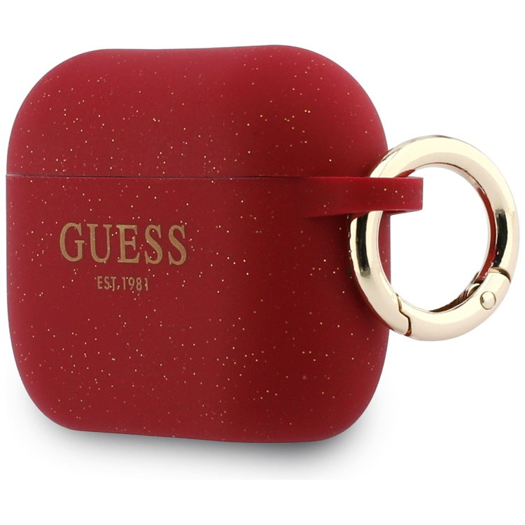 Guess AirPods Pro 3 Skal Silicone Glitter Ring (Fuchsia) | 2353 | AlltMobil