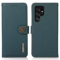 OEM - KHAZNEH Samsung Galaxy S26 Ultra Pl&aring;nboksfodral &Auml;kta L&auml;der - Gr&ouml;n