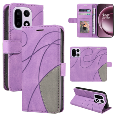 A-One Brand - OnePlus 15 5G Konstl&auml;der Pl&aring;nboksfodral Bi-F&auml;rg Splicing Design