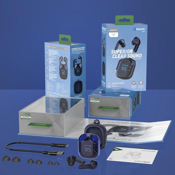 Acefast - Acefast In-ear Trådlösa Hörlurar TWS Bluetooth - Blå