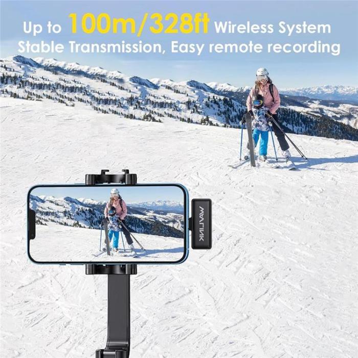 WAVLINK - WAVLINK Trådlös Lavaliermikrofon för iPhone 16-12 WS-WAJ606C1 - Svart