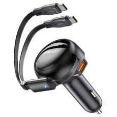 OEM - ACEFAST B13 53W USB-biladapter med 2 utdragbara Type-C-laddkablar