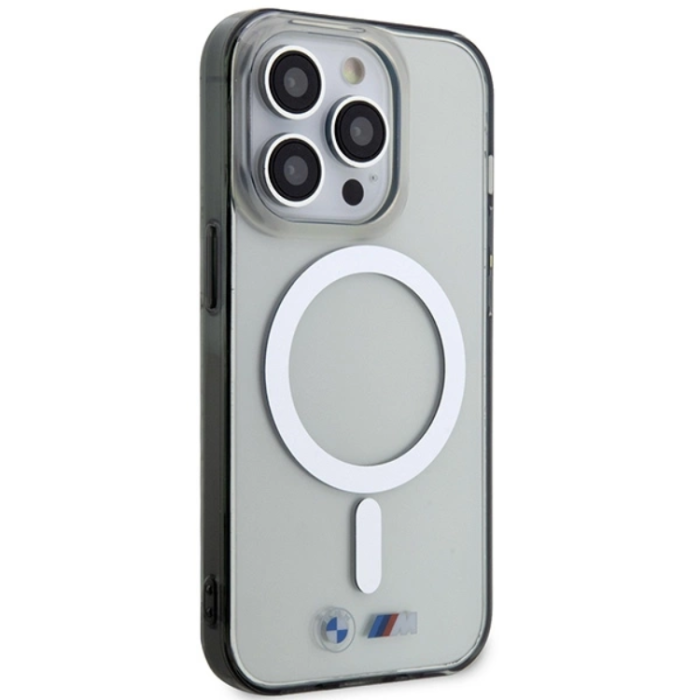 BMW - BMW iPhone 15 Pro Mobilskal Magsafe Silver Ring - Clear
