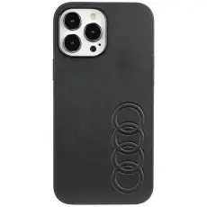 Audi - Audi iPhone 13 Pro Max Mobilskal Synthetic Läder - Svart