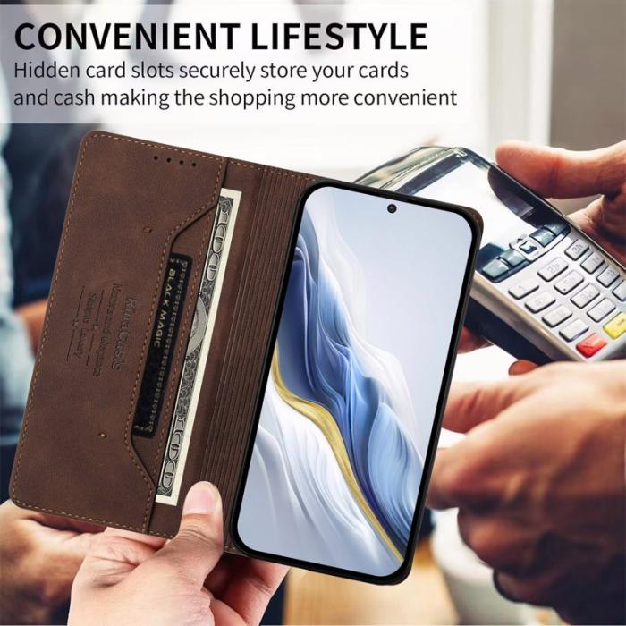 OEM - RINACASIS Samsung Galaxy A57 Plånboksfodral Konstläder RFID Skydd - Brun