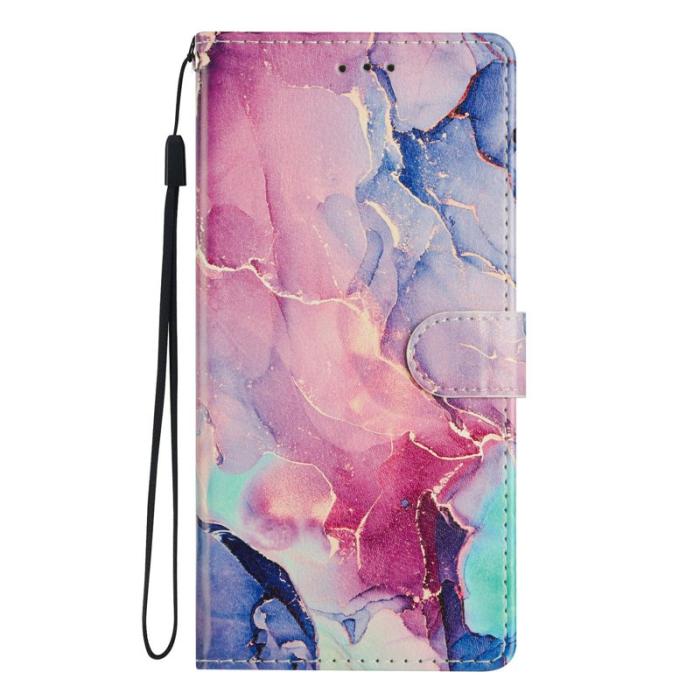 OEM - Samsung Galaxy A57 Plånboksfodral Konstläder - Grön Rosa Marmor