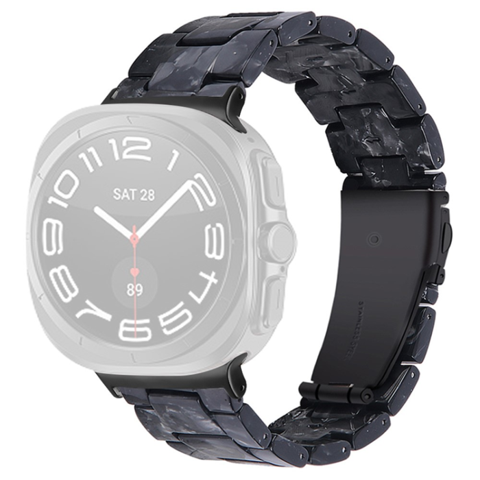 A-One Brand - Galaxy Watch 8/8 Classic (40/44/46mm) Armband Vattentät Acrylic - Svart Flower