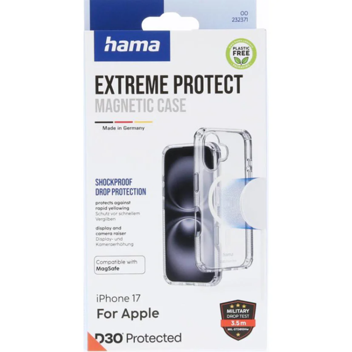 Hama - HAMA iPhone 17 Mobilskal MagSafe Extreme Protect - Transparent