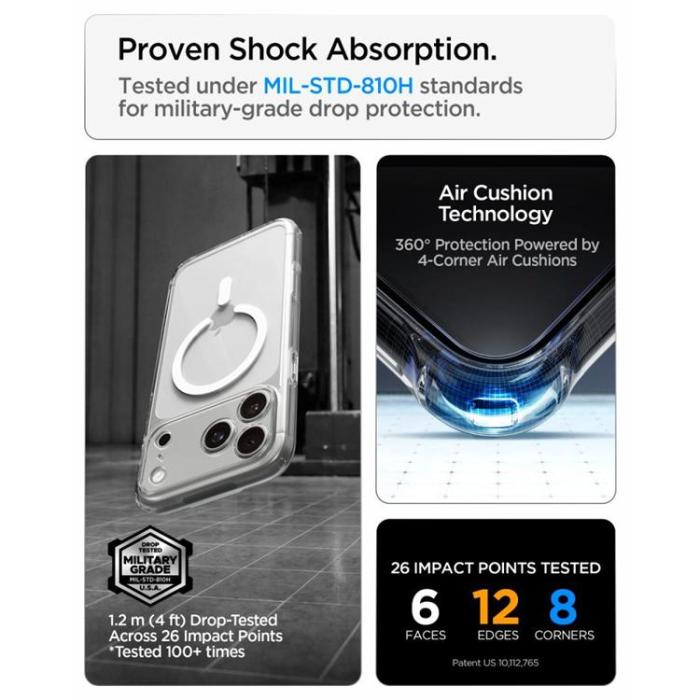 Spigen - Spigen Mobilskal För iPhone 18 Pro/17 Pro Magsafe Ultra Hybrid - Clear/Vit