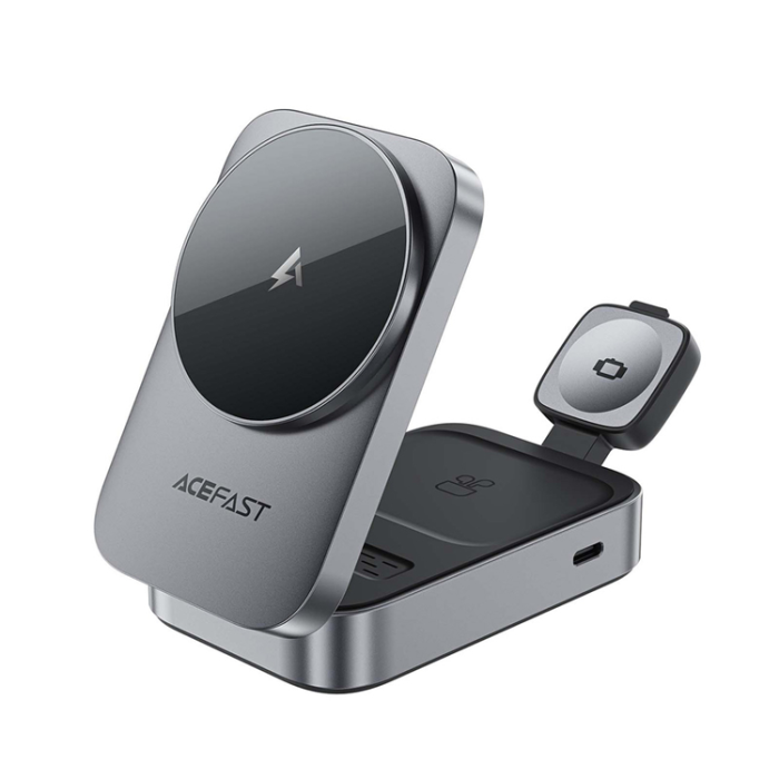 Acefast - Acefast MagSafe Trådlös Laddare för Apple Watch,iPhone,Airpods E22 - Grå