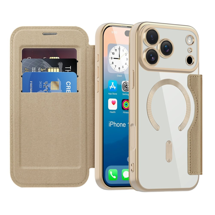 A-One Brand - iPhone 17 Pro Max Plånboksfodral MagSafe RFID - Ökenguld