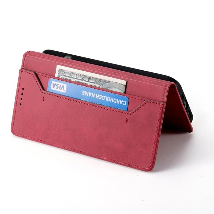 OEM - Samsung Galaxy S26+ Plånboksfodral RFID Skydd Konstläder - Röd
