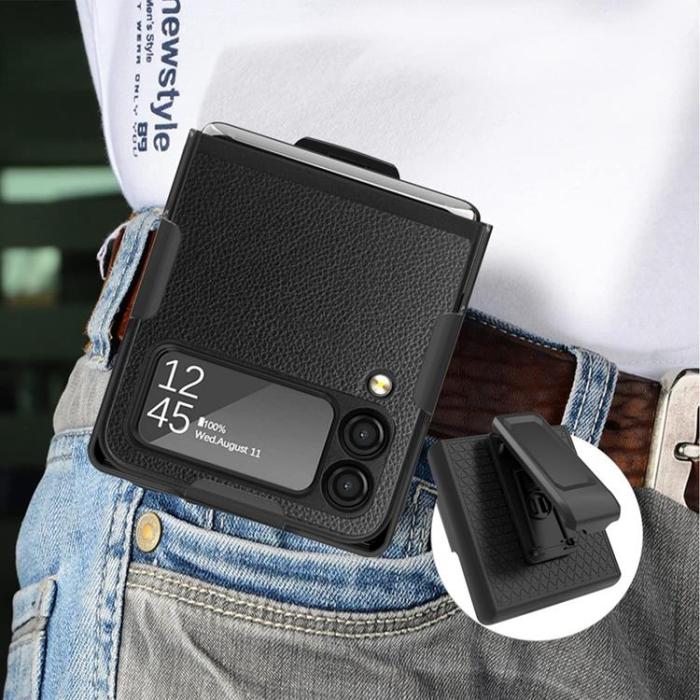 OEM - Galaxy Z Flip 4 Skal Belt Clip Holster - Svart