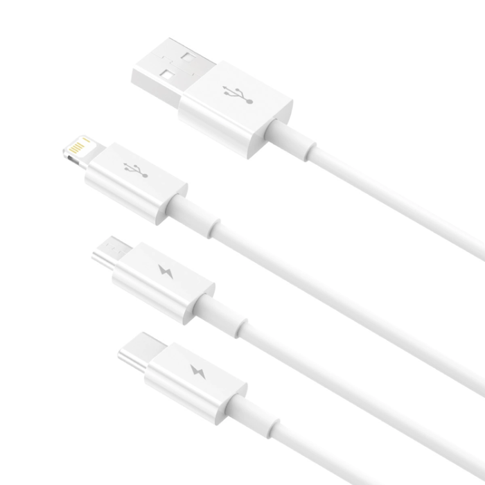 BASEUS - Baseus 3in1 USB-A till USB-C, Lightning, microUSB kabel 1m 3.5A
