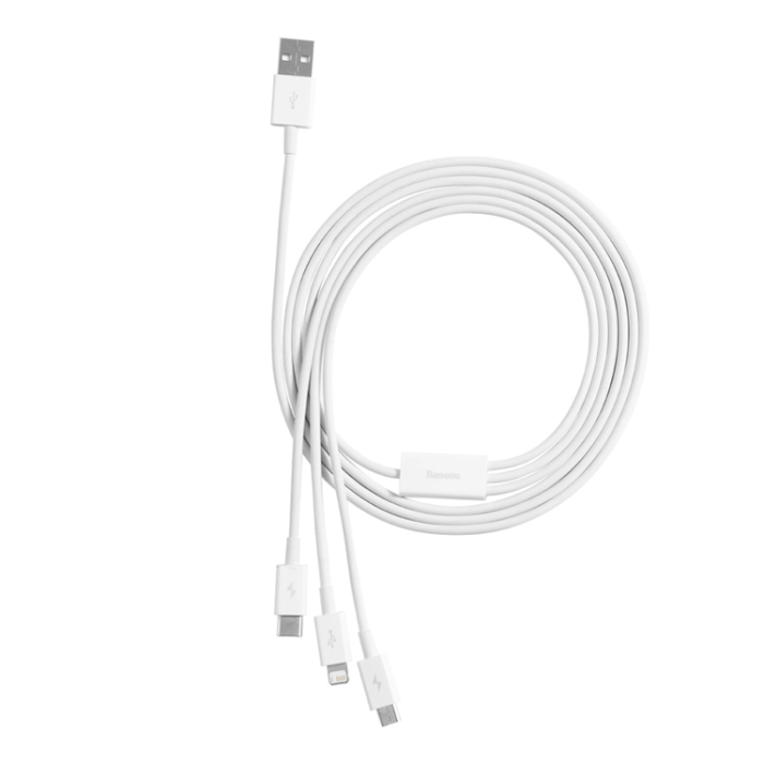 BASEUS - Baseus 3in1 USB-A till USB-C, Lightning, microUSB kabel 1m 3.5A