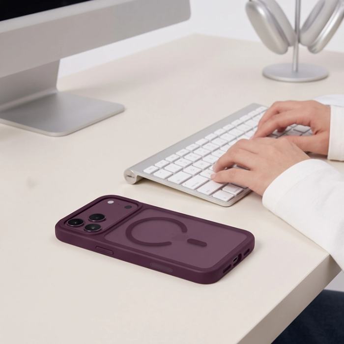 Tech-Protect - Tech-Protect Mobilskal För iPhone 18 Pro Magsafe Magmat - Matte Burgundy