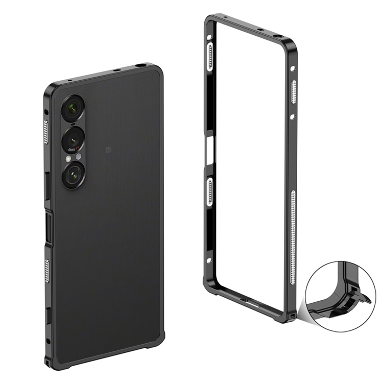 Sony Xperia 1 VII Mobilskal Bumper med Metallram - Svart | 2353 | AlltMobil