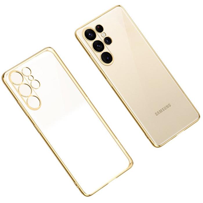 SULADA - SULADA TPU Mobilskal för Galaxy S23 Ultra, Klar - Guld