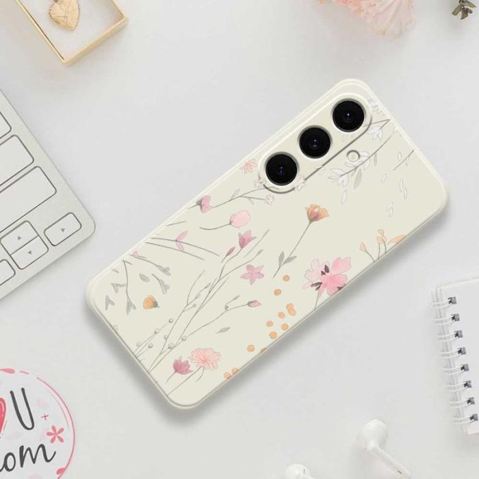 OEM - Mobilskal för Samsung Galaxy S26 Blommönster TPU - Beige