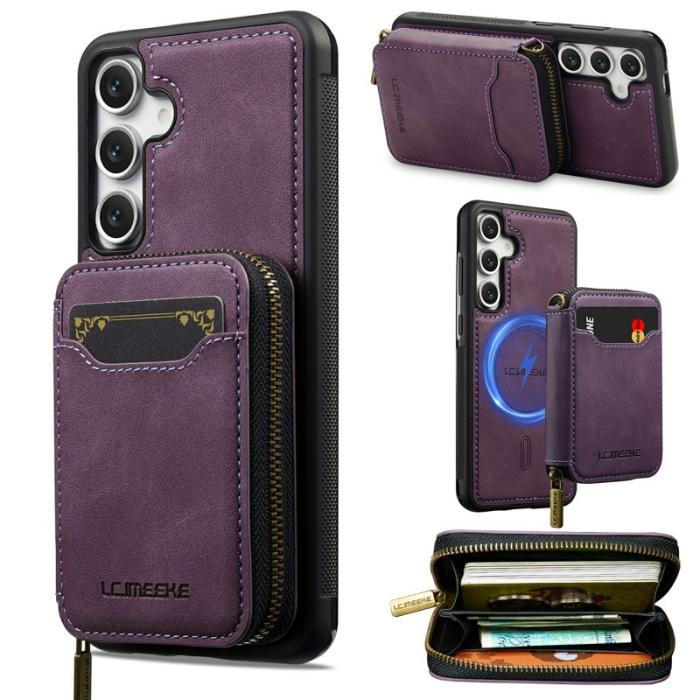 LC.imeeke - LC.IMEEKE Plånboksfodral för Samsung Galaxy S26 Magnetiskt PC + TPU - Lila