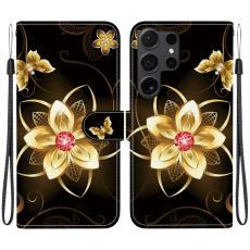 OEM - Pl&aring;nboksfodral f&ouml;r Samsung Galaxy S26 Ultra Konstl&auml;der - Guldblomma