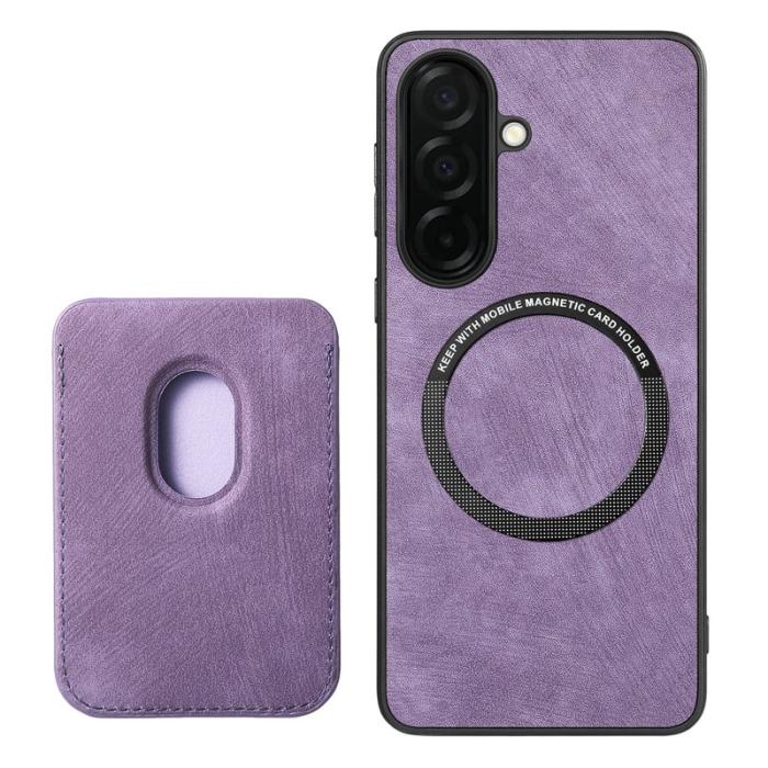OEM - Mobilskal för Samsung Galaxy S26 Magnetiskt Konstläder + TPU - Lila