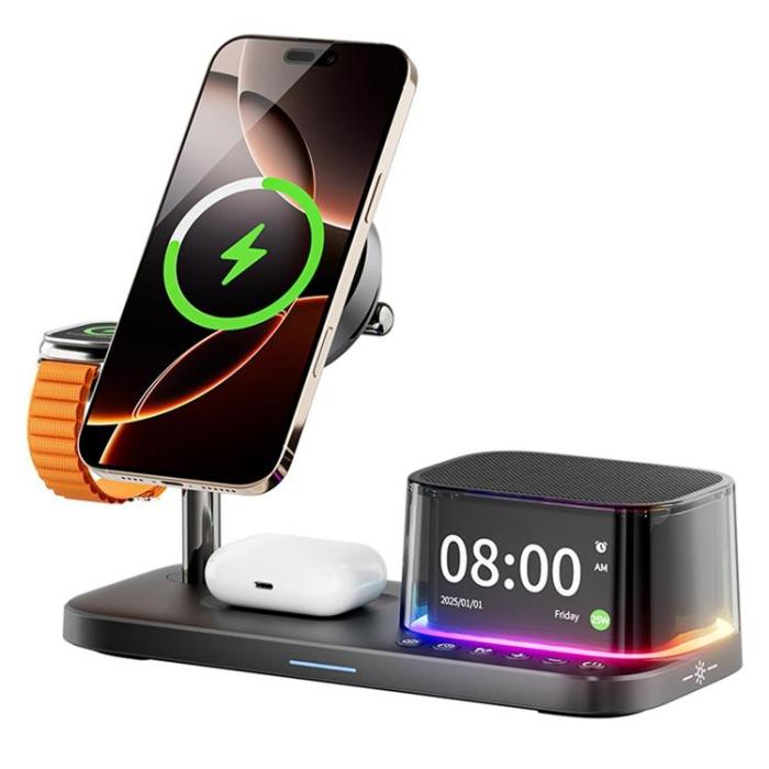 A-One Brand - Qi2.2 Magnetisk Trådlös Laddare 25W iPhone/Apple Watch/AirPods C09PRO - Svart