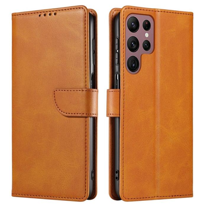 OEM - Mobilskal för Samsung Galaxy S26 Ultra Konstläder Ställ - Khaki