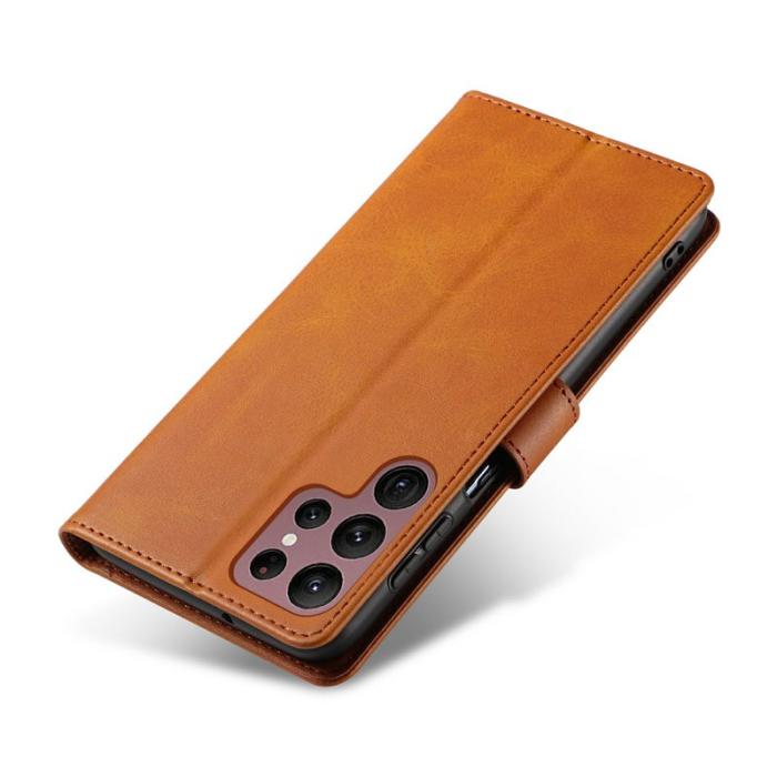 OEM - Mobilskal för Samsung Galaxy S26 Ultra Konstläder Ställ - Khaki