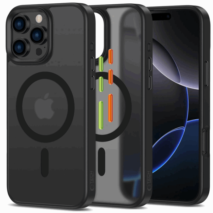 Tech-Protect - Tech-Protect iPhone 16 Pro Mobilskal Magmat XT 3-Set - Matt Svart