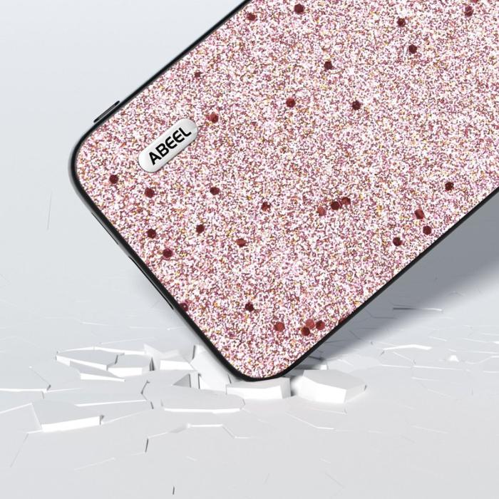 ABEEL - ABEEL Mobilskal till Samsung Galaxy S23 FE Glitter Anti-repor PU Läder Rosa