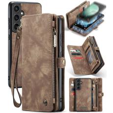 Caseme - CASEME 008 Pl&aring;nboksfodral f&ouml;r Samsung Galaxy S23 FE Konstl&auml;der - Brun