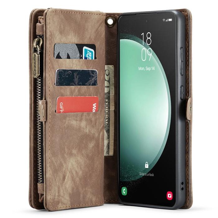 Caseme - CASEME 008 Plånboksfodral för Samsung Galaxy S23 FE Konstläder - Brun