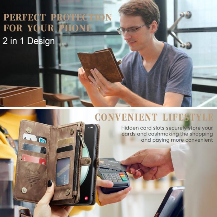 Caseme - CASEME 008 Plånboksfodral för Samsung Galaxy S23 FE Konstläder - Brun