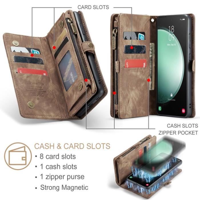 Caseme - CASEME 008 Plånboksfodral för Samsung Galaxy S23 FE Konstläder - Brun