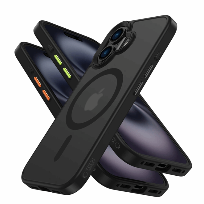 Tech-Protect - Tech-Protect iPhone 16 Mobilskal Magmat XT 3-Set - Matt Svart