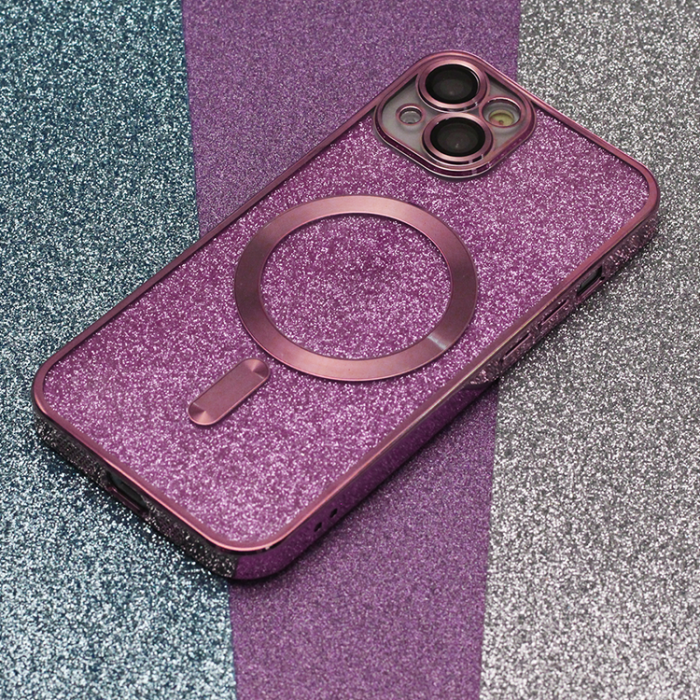 OEM - iPhone 15 Mobilskal MagSafe Glitter Chrome - Rosa